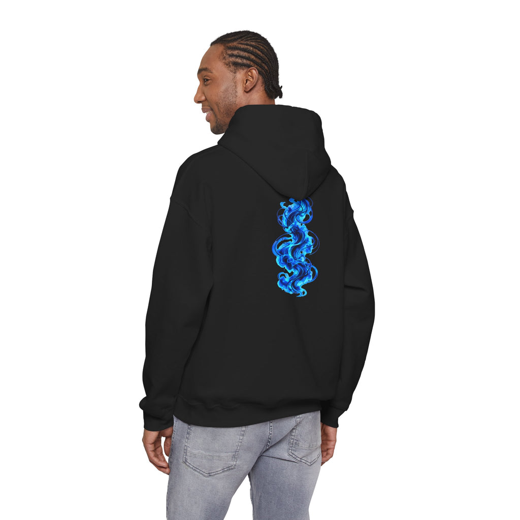 SOFT SIGNAL Blue Flame Hoodie — Electric Back Graphic