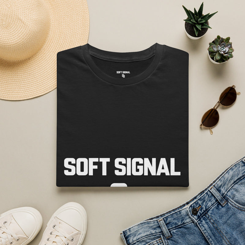 Soft Signal T-Shirt – Minimal Graphic Tee with 'Soft Signal' Text