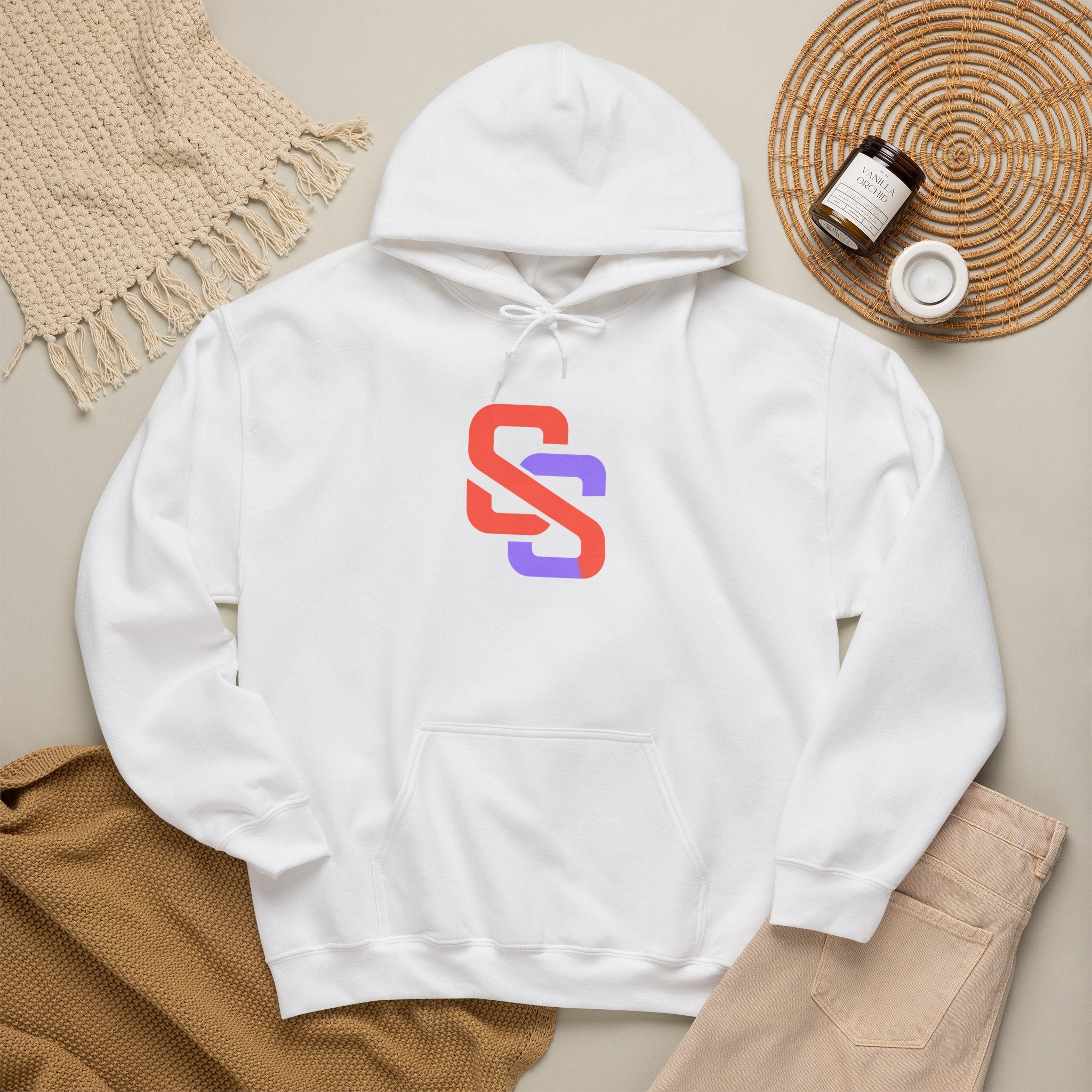 SS Monogram Hoodie — Minimal Gradient Logo Pullover