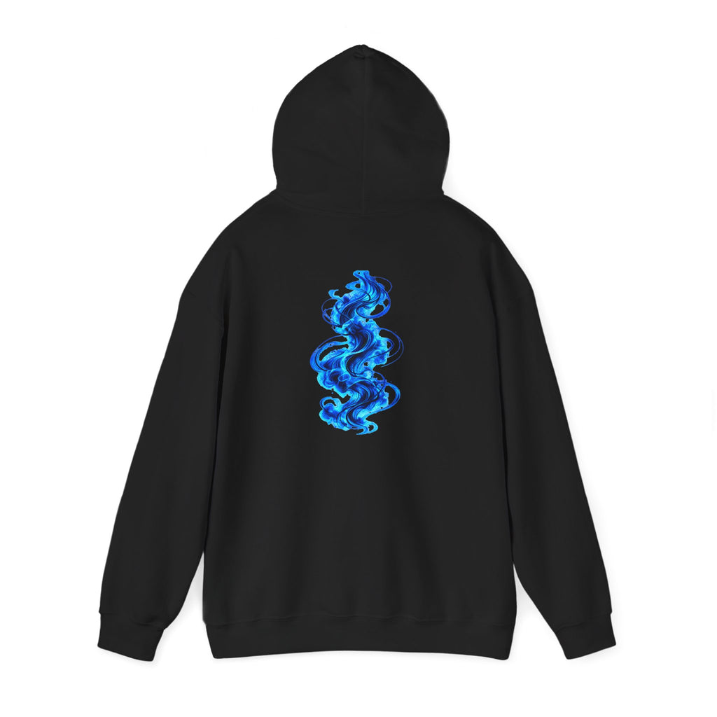 SOFT SIGNAL Blue Flame Hoodie — Electric Back Graphic