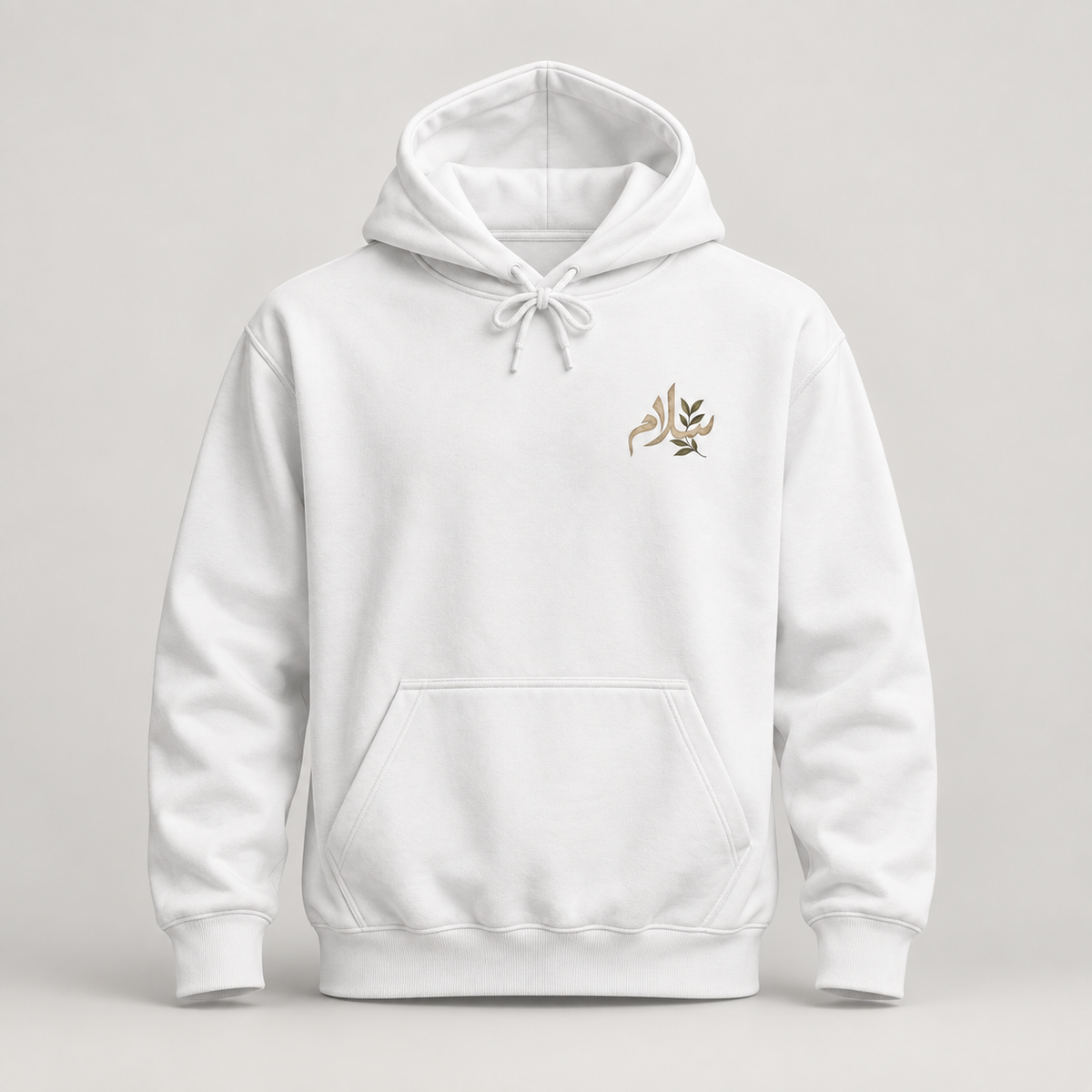 Arabic 'Salaam' Hoodie – Floral Calligraphy Peace Sweatshirt
