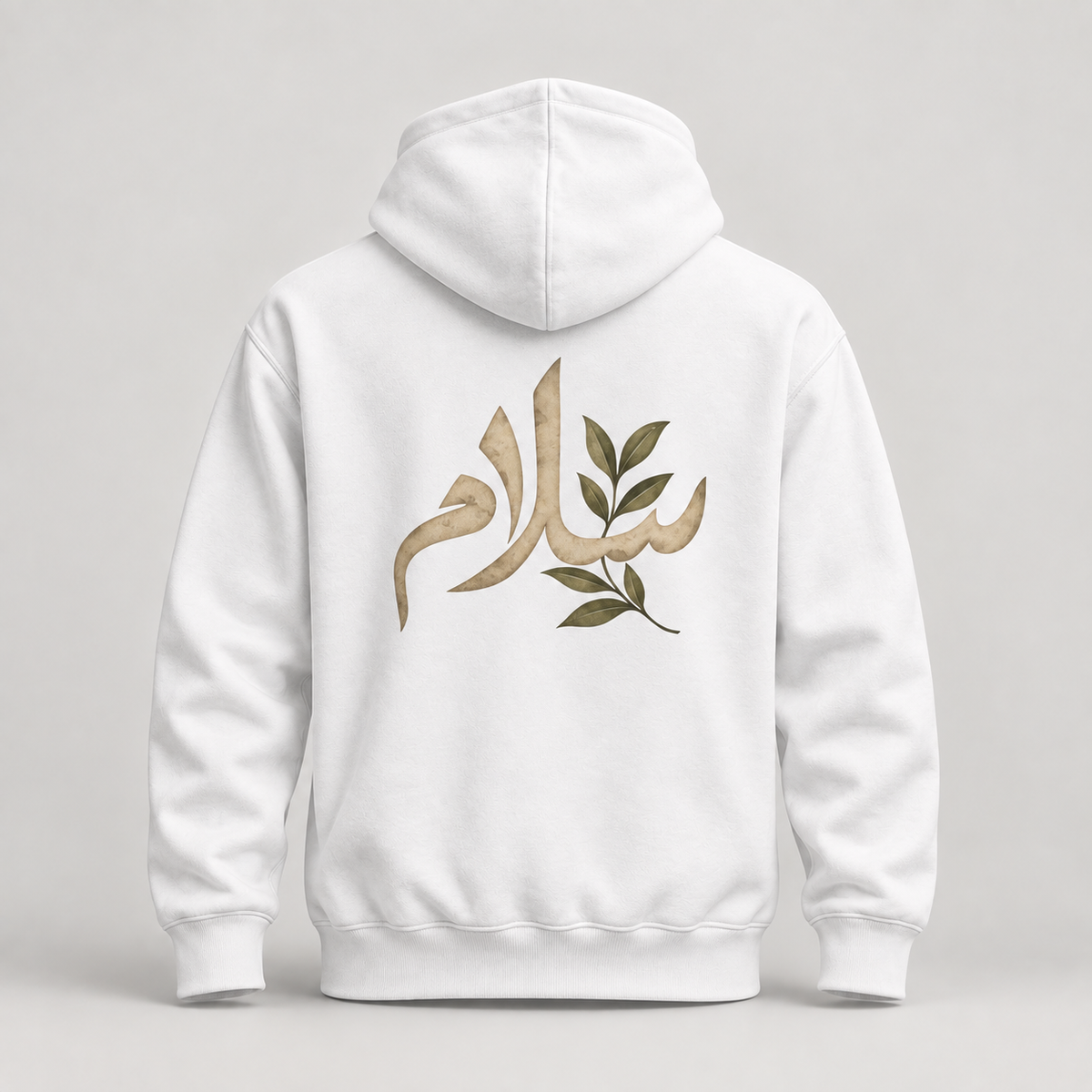 Arabic 'Salaam' Hoodie – Floral Calligraphy Peace Sweatshirt